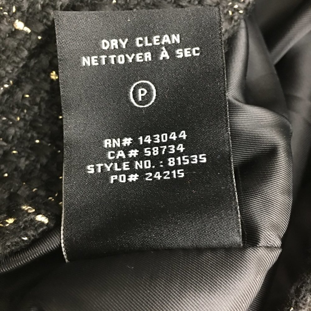 House of Harlow 1960 Women's Coat Black and Gold Metallic Thread Button Front S - Picture 8 of 11